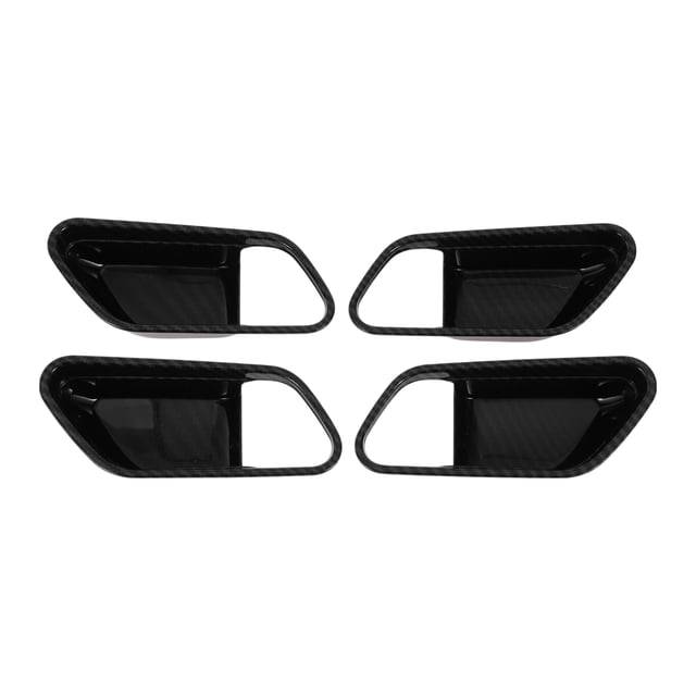 Cubierta de Tazón de Mango de Puerta Interior para Nissan Kicks 2025 Negro Fibra de Carbono ABS 4 Pcs