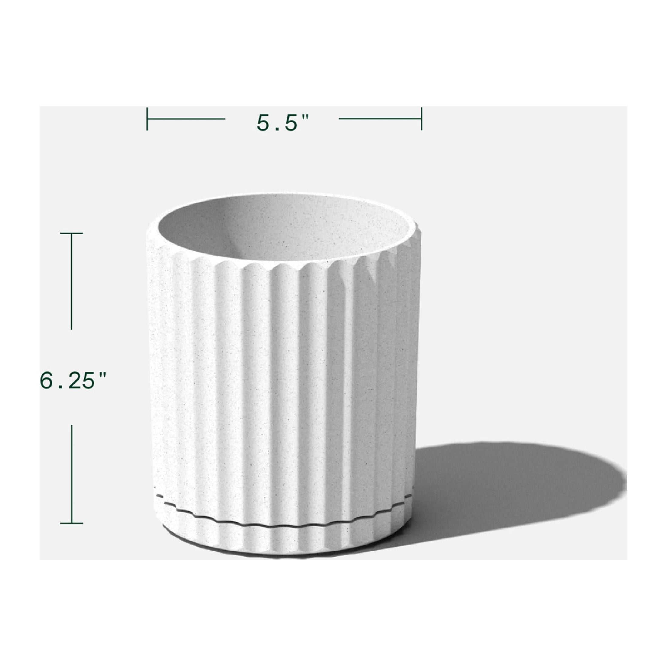 Veradek Mason Series Demi 6" Plastic-Stone Planter - White