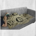 thumbnail image 6 of Geek Soft Flannel Fleece Throw Blanket, Male Face Silhouettes Showing Types of Moustaches and Haircuts Image, Cozy Plush for Indoor and Outdoor Use, 70" x 90", Eggshell Beige and Black, by Ambesonne, 6 of 6