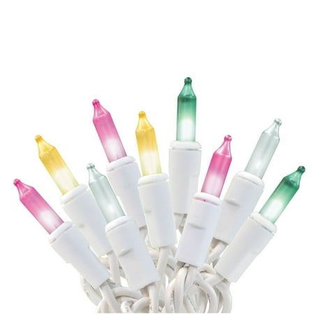 Easter Christmas Lights (32 Feet 100 Lights) – Multi Color Christmas Tree Lights Indoor with Green Wire - Colorful Holiday Christmas Light Indoor String Lights - Warm Multi Color Twinkle Lights