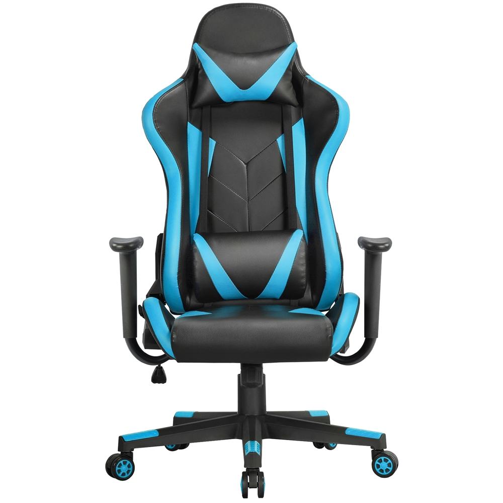 Yaheetech Adjustable & Ergonomic Gaming Chair Rocker, Neon Blue ...