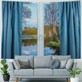 thumbnail image 4 of Orinice Lake Trees Blue Curtain Tapestry Wall Hanging Unique Style Graphic Art Home Decor for Living Room Bedroom Apartment Farmhouse Dorm 50x40inch, 4 of 6