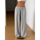 thumbnail image 4 of Pantalones Deportivos Anchos para Mujer, con Cordón, Holgados, de Cintura Alta y Sueltos, Informales Gris S, 4 of 9