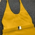 thumbnail image 6 of Women's One Piece Swimsuits High Cut Backless Bathing Suit Belted Adjustable Strap Summer Beach Swimwear (S, Yellow), 6 of 7