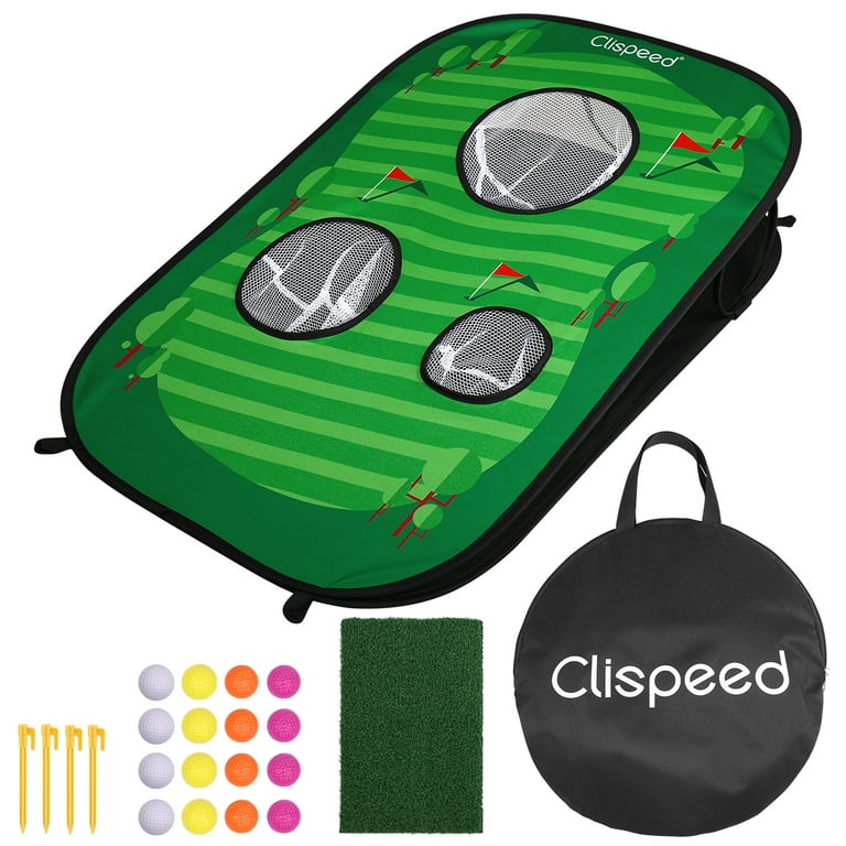 Golf Chipping Game with 16 Foam Golf Balls, Mini Golf Course Set Gift,  Outdoor Indoor Backyard Golf Cornhole Game for Kids Adults