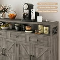 thumbnail image 6 of 51" Farmhouse Buffet Sideboard with Storage, Kitchen Pantry Cabinet with Storage Drawers, Wood Cupboard Hutch, Coffee Bar Station Table for Kitchen, Living Room, Dining Room, Grey, 6 of 17