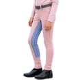 thumbnail image 1 of dPois Kids Girls Horseback Riding Tights High Waist Arena Training Breeches with Pockets for Riding Pink 6, 1 of 5