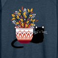 thumbnail image 3 of Instant Message - Cat With Fall Vase - Women's Lightweight French Terry Long Sleeve Shirt, 3 of 6
