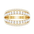 thumbnail image 4 of Rosec Jewels Designer Cubic Zirconia Split Shank Ring for Women - Cocktail Ring - AAAA Quality Certified - with Jewelry Box, 10K Yellow Gold, US 6.00, 4 of 8