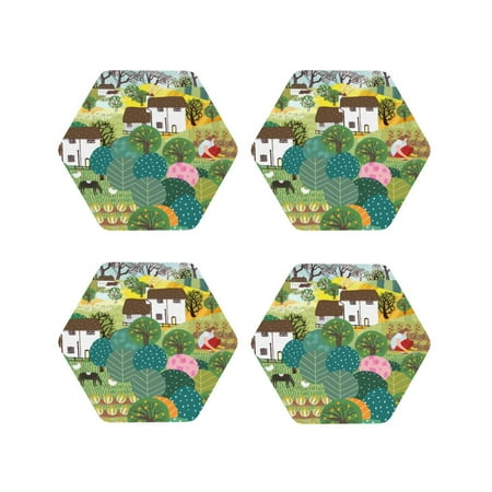

Leather Coasters with Heat-resistant for Drinks Garden Farm -标题2 Hexagon