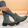 thumbnail image 6 of Tawop Winter Boots for Women Mid-Calf Chunky Heel Fall Boots, 6 of 9