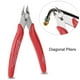 thumbnail image 5 of Pinzas de corte lateral, cortador de cables, herramienta de alicates diagonales de acero (rojo), 5 of 9