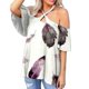 thumbnail image 2 of Tops Para Mujer Blusa Informal Elegante Camisas Con Hombros Descubiertos Cuello Halter Cruzado Erógeno Manga Corta Impreso Túnica Elegante Odeerbi  ODB164787, 2 of 5