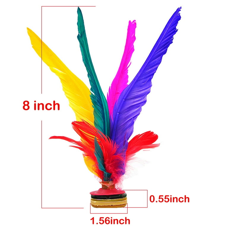 Jastown Kick Shuttlecock,Cinese Jianzi Feather Kicking Shuttlecock,Piume Colorate Jianzi Cinese per per Gioco Sportivo Esercizio Piede,volano del Piede,volano a calci all'aperto o al Coperto (3 PCS