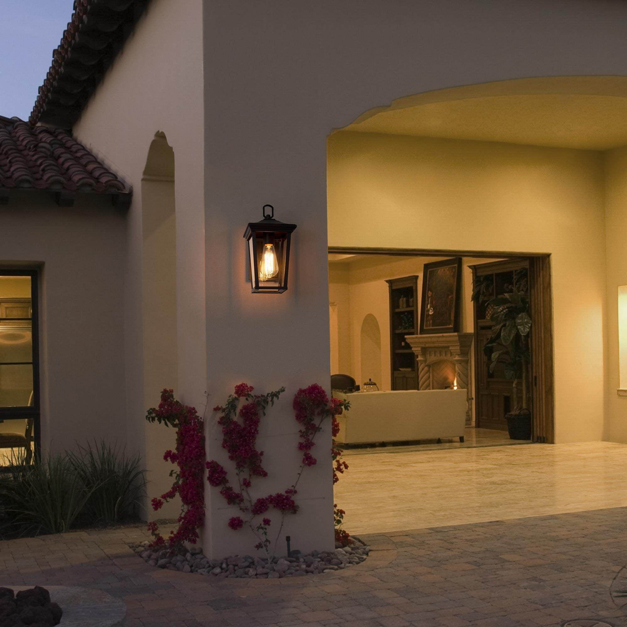 LNC 1-Light Modern Farmhouse Black and Clear Glass Farmhouse Outdoor Wall Sconce for Outdoor