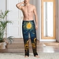thumbnail image 2 of Sikiie Oil Starry Sky Sunflower Mens Pajama Pants Sleep & Lounge Pants, PJ Bottoms With elastic waistb and Pockets Large, 2 of 6
