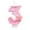 C, variant on Number 2 Candle with Pink Rose and Glitter Design,Pink,for Birthday Party,Cake Decoration