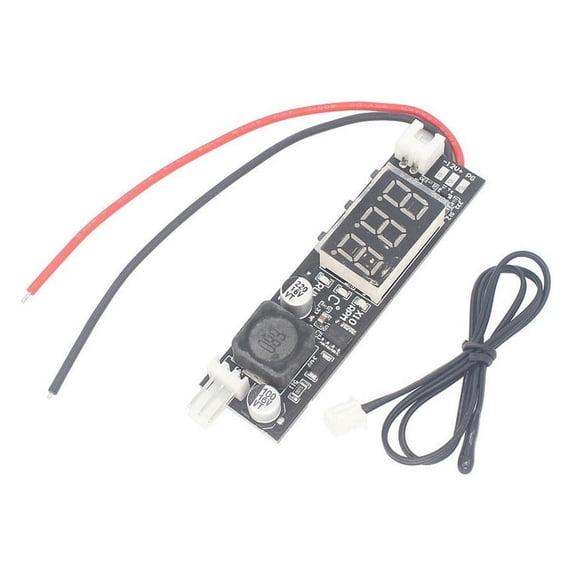 DC 12V PWM 2-3 Wire Fan Temperature Controller Speed Governor Display Module for PC Fan/Alarm, Blackhead Probe,1 x Module 1 x probe cable,Black