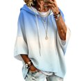 thumbnail image 2 of Womens Oversized Hoodies Gradient Printed 3/4 Sleeve Hooded Pullover Sweatshirt Baggy Relaxed Fit Casual Fall Winter Daily Outfit Tops, 2 of 5