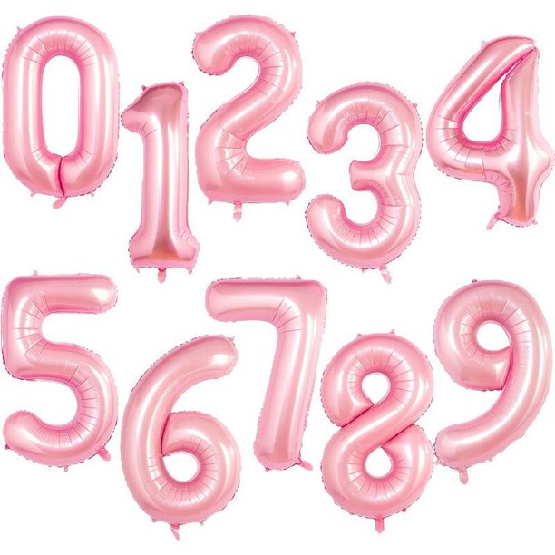 Globos de aluminio con números para niños y adultos, globo de helio con figuras de Números de Oro rosa y plata, decoración de cumpleaños y boda, suministros para fiestas, 32/40 pulgadas