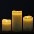 thumbnail image 3 of Stonebriar Collection 3 Pack Assorted Size Flameless LED Real Wax Pillar Candles, 3 of 6