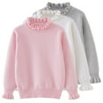 thumbnail image 5 of Staki Girls Knit Long Sleeve Top Girl's Print Fuzzy Top Sweaters Crewneck Long Sleeve Loose Furry Pullovers(5-6 Years,Pink), 5 of 6
