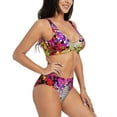 thumbnail image 2 of Rocae Colorful Tie Dye Stained Glass 3 for Bikini Set for Women Two Piece Sexy High Swimsuits Split Crossover Bikini, 2 of 9
