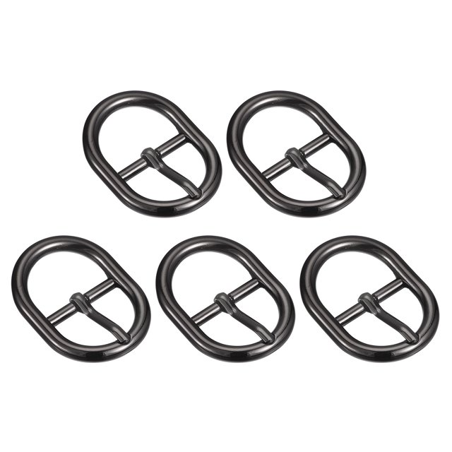 Metal Rodillo Hebilla, 5uds 1 Pulgadas Único Diente Cinturón Hebilla Ovalado Central Barra Hebillas para Cuero Artesanía Accesorios, Oscuro Gris
