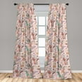 thumbnail image 4 of Ambesonne Floral Art Curtains, Flower Bouquet Blooms, Pair of 28"x63", Sand Brown and Pale Teal, 4 of 5