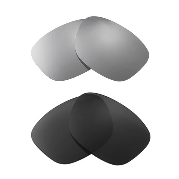 Walleva Polarized Titanium   Black Replacement Lenses For Oakley Forehand OO9179 Sunglasses