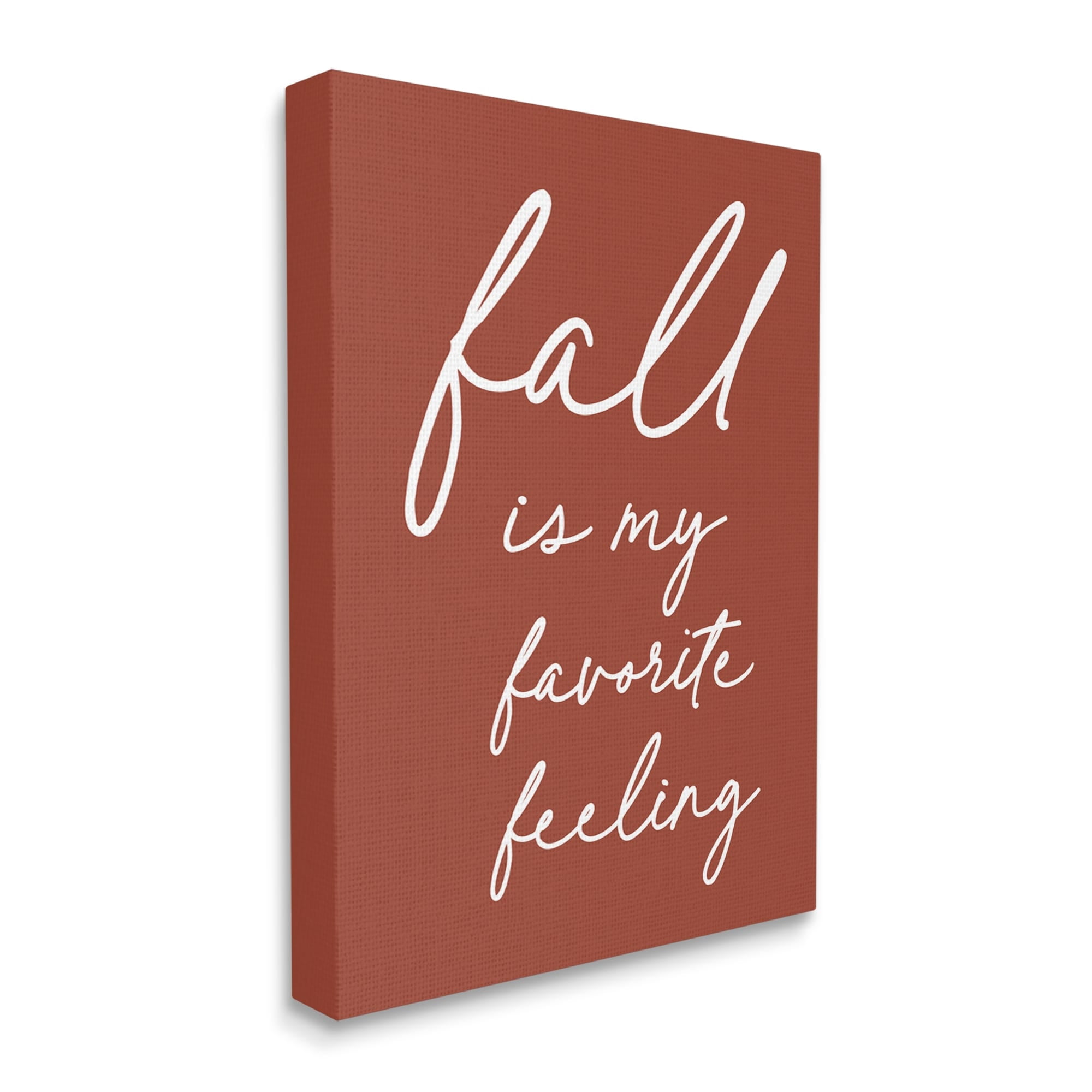 Fall Favorite Feeling Seasonal Autumn Calligraphy Phrase Inspirational Graphic Art Gallery-Wrapped Canvas Print Wall Art