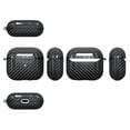 thumbnail image 4 of NIFFPD Apple AirPods Case, Full Body Shockproof Hard Shell Protective, Carbon Fiber Case Cover with Keychain for AirPod 3 Black, 4 of 7