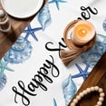 thumbnail image 3 of Blue Ocean Shells Conch Table Runner 90 Inches, Nautical Coastal Starfish Summer Bed Runner Dresser Scarves Tabletop for Indoor Outdoor Parties/Ceremony/Banquet, 13" x 90", 3 of 9