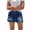 Dark Blue ①, variant on qucoqpe Women's Distressed Denim Shorts with Button and Pockets Stretch Jean Shorts for Women