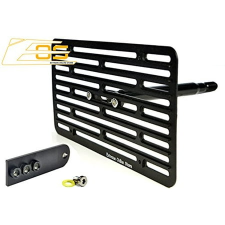 - EOS Version 2 Full Sized Front Bumper Tow Hook License Plate Relocator Mount Bracket W/ Lowering Bracket For 2014-2016 Benz W212 E-Class 4Dr Sedan W/ PDC 2014 2015 2016 14 15 16