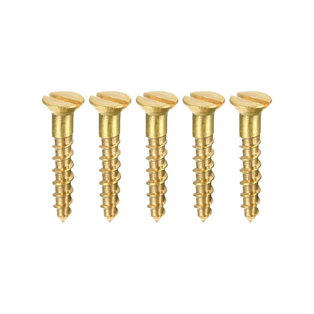 Tornillos de madera Uxcell M2 x 12mm con cabeza plana ranurada de latón, paquete de 50