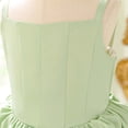 thumbnail image 6 of HJYCHN Dresses for Girls Spaghetti Strap Square Neck Party Dress with Pleated Bodice and Layered Ruffled Skirt for Kids Dress 4-5 Years, 6 of 9