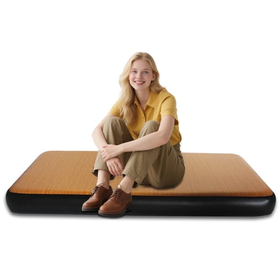 XKZJPG 8'' Twin Size Air Mattress, Inflatable Air Bed, Wood Grain, for Outdoor Camping