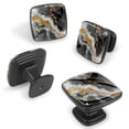 thumbnail image 2 of HemaKayy 4 Pack 1.2" Decorative Cabinet Knobs - ABS Glass Dresser Handles - Elegant & Durable Drawer Pulls for Kitchen, Bedroom, & Home Furniture Decor - Unique Marble Texture, 2 of 7