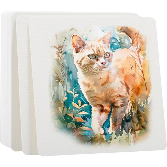 100 Sheets 300gs Square Watercolor Paper 4inch Painting Paper Calligraphy Paper Square Shape Cold Press Paper for Adults Artists Drawing