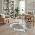 thumbnail image 2 of ODIKA Greek Glam Key Sparkle Round Polished Ivory Field Decorative Non-Slip Chair-Friendly for Home Office, Gaming Room, Under Desk, 2 of 7