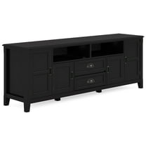 Burlington 72 inch Wide Solid Wood TV Stand in Black For TVs up to 80 inches