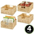 thumbnail image 2 of mDesign Woven Hyacinth Kitchen Basket Organizer with Handles - 4 Pack - Natural, 2 of 8