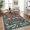 Blue-green.1, variant on Large Washable Boho Floral Area Rug - Non-Slip Low Pile Vintage Carpet for Living Room, Bedroom, Nursery, Dining Room - Soft Collapsible Farmhouse Mat, Blue-Green, 10x13ft (305x396cm), USA