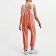 thumbnail image 5 of Olyvenn Jumpsuit for Women Dressy Casual Loose Sleeveless Spaghetti Strap Stretchy Wide Leg Long Pant Romper With Pockets Orange XXL, 5 of 7