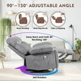 thumbnail image 4 of Massage Rocker Recliner Chair, Swivel Ergonomic Chair for Living Room with Vibrating Massage and Heating Function, Lounge Chair with Rocking Function and Side Pocket, USB Charging Port, 4 of 7