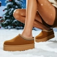 thumbnail image 3 of COM STAR Women's Winter Platform Slippers Warm Fuzzy Slip-On Indoor Outdoor Comfy House Shoes Cozy Fluffy Footwear, 3 of 7