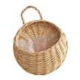 thumbnail image 3 of HomelyJoy Woven Flower Basket, Pure Handmade Rattan Flower Pots with Handle, Beige Hanging Wall Storage Basket for Garden Patio Indoor Outdoor Decor, 8.66 x 7 in, 3 of 8
