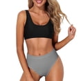 thumbnail image 1 of MKLEKYY Trajes De Baño Mujer 2 Piezas Women Two Piece Neck Bikini Crop Top High Cut Swimsuit Sporty High Waisted Bathing Suit With Bottoms, 1 of 5