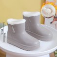 thumbnail image 4 of Viluyesy Womens Ankle Snow Boots Round Toe Thick Platform Sole Plush Lined Side Zipper Casual Winter Outdoor Boots Gray Size 8, 4 of 7